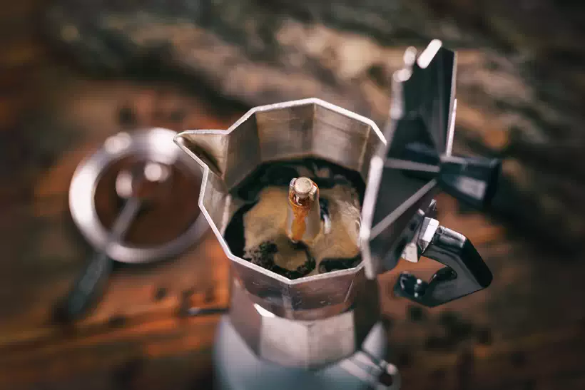 Brewing coffee in a Moka Pot